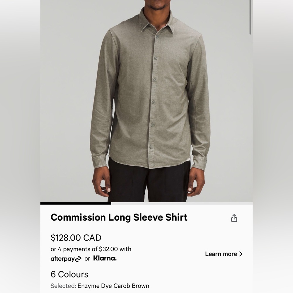 Lululemon commission shirt